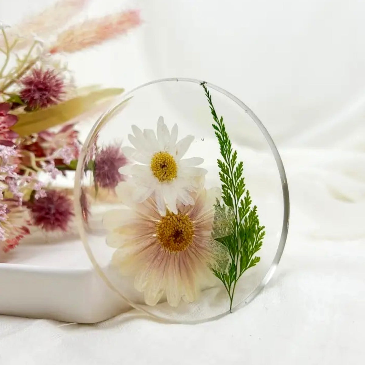 Pressed Flower Coaster - Made in the USA