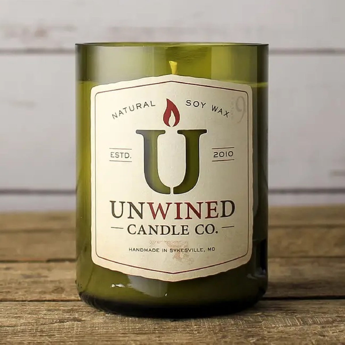 Recycled Wine Bottle Soy Candle - Eastern Amber - Made in the USA