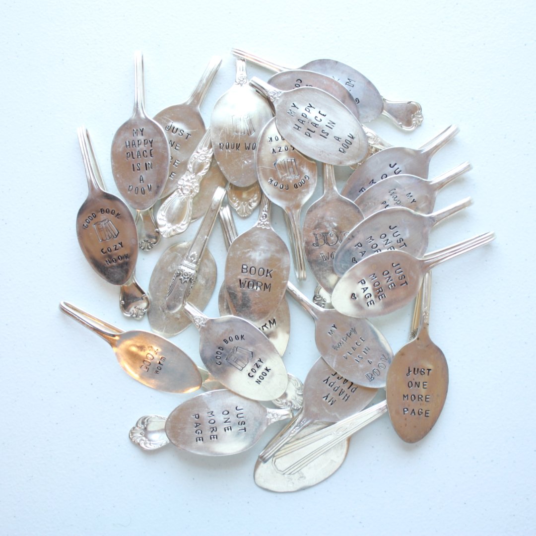 Vintage Spoons - My Happy Place is in a Book Bookmark - Made in the USA