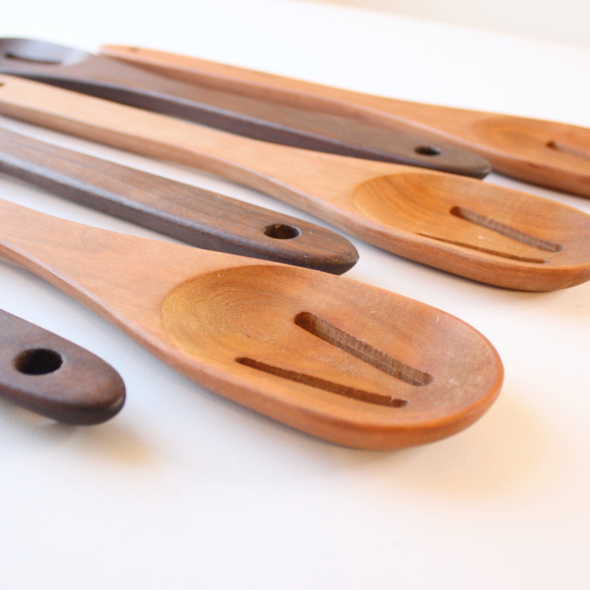Handmade Everyday Slotted Wooden Spoon - Made in the USA