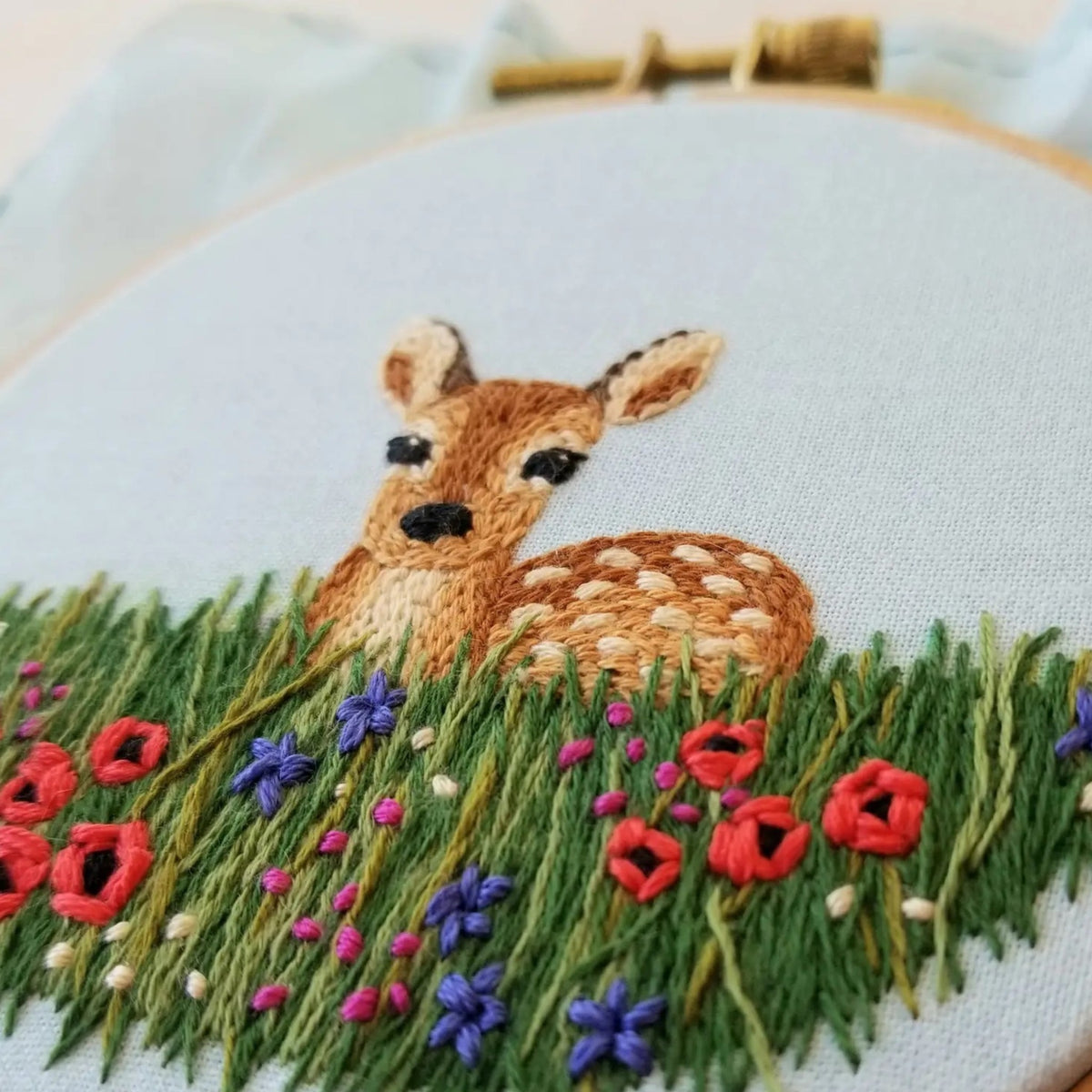 Embroidery Kit - Wildflower Fawn - Made in the USA