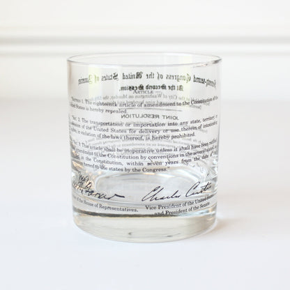 US Constitution 18th and 21st Amendments Prohibition Rocks Glasses - Made in the USA