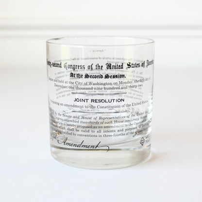 US Constitution 18th and 21st Amendments Prohibition Rocks Glasses - Made in the USA