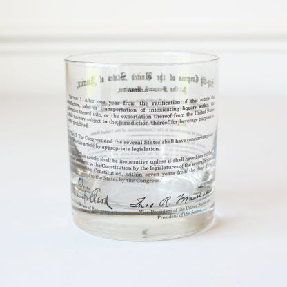 US Constitution 18th and 21st Amendments Prohibition Rocks Glasses - Made in the USA