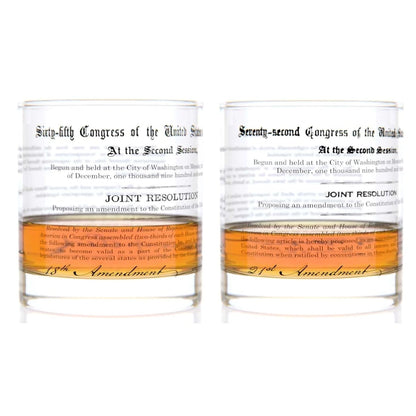 US Constitution 18th and 21st Amendments Prohibition Rocks Glasses - Made in the USA