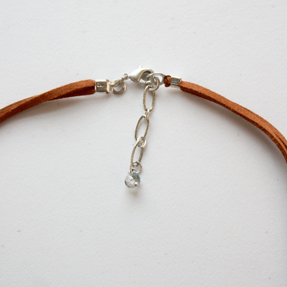 Turquoise Nugget Boho Necklace with Vegan Suede - Made in the USA