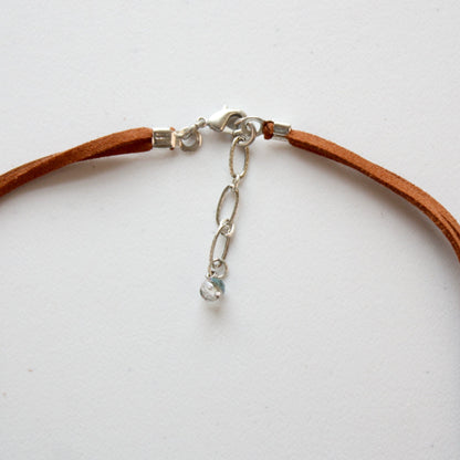 Turquoise Nugget Boho Necklace with Vegan Suede - Made in the USA