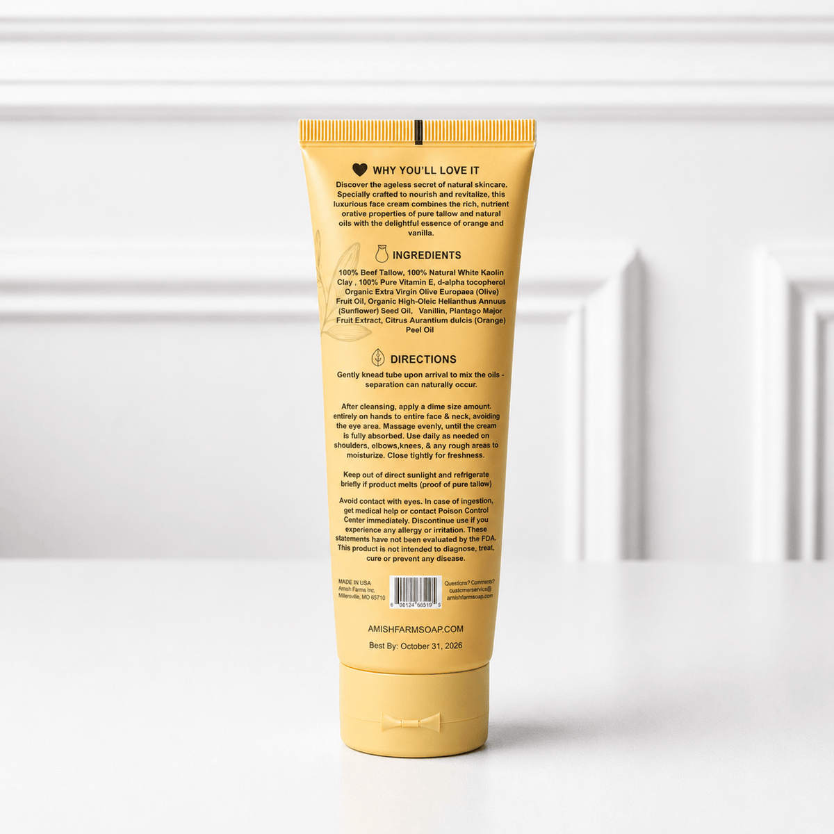 Amish Farms All Natural Tallow Face Cream - Made in the USA