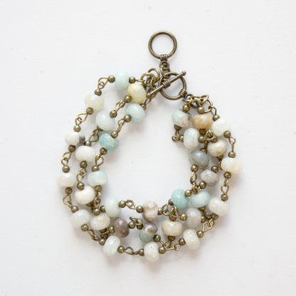Amazonite Triple Strand Bracelet - Made in the USA