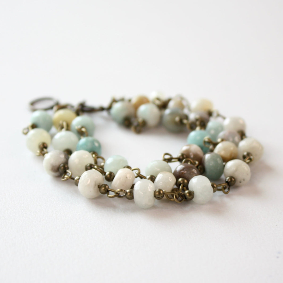 Amazonite Triple Strand Bracelet - Made in the USA