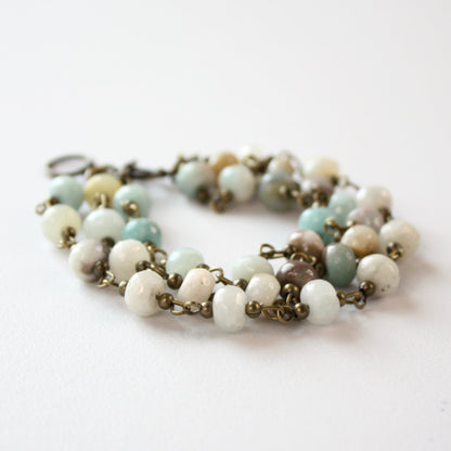 Amazonite Triple Strand Bracelet - Made in the USA
