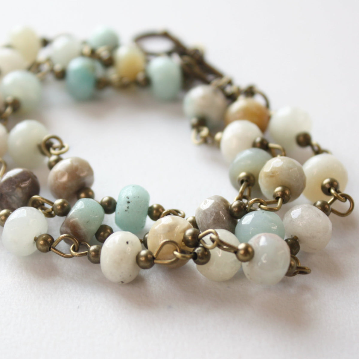Amazonite Triple Strand Bracelet - Made in the USA