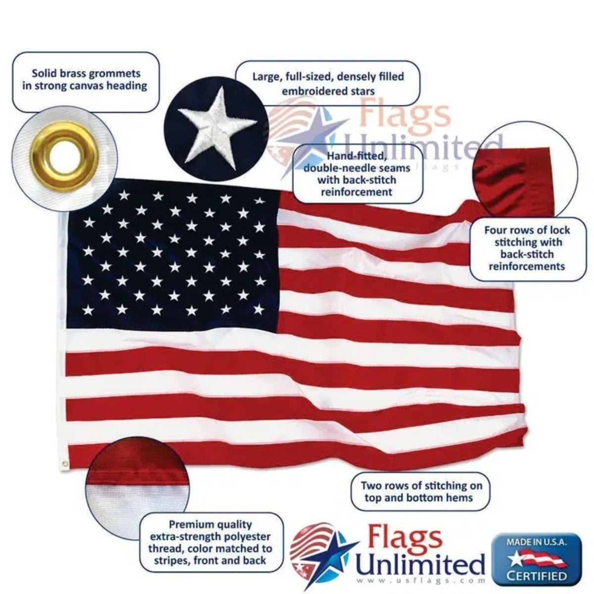 American Flag - Nylon - Made in the USA - Made in the USA