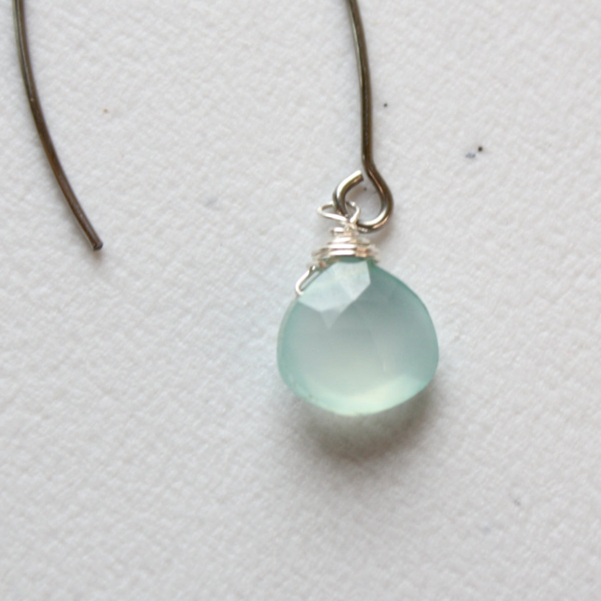 Aqua Teardrop Gemstone Boho Dangle Earrings - Made in the USA