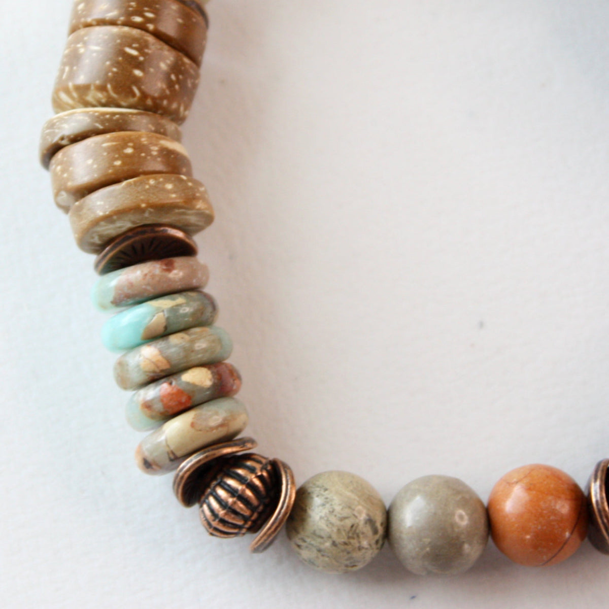 Aqua Terra and Wood Bracelet - Made in the USA