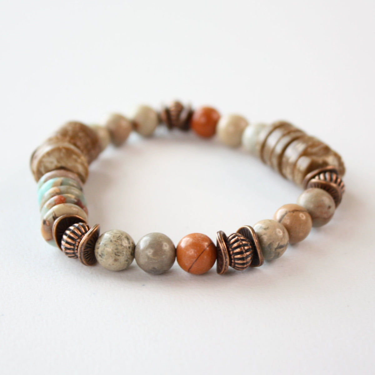 Aqua Terra and Wood Bracelet - Made in the USA