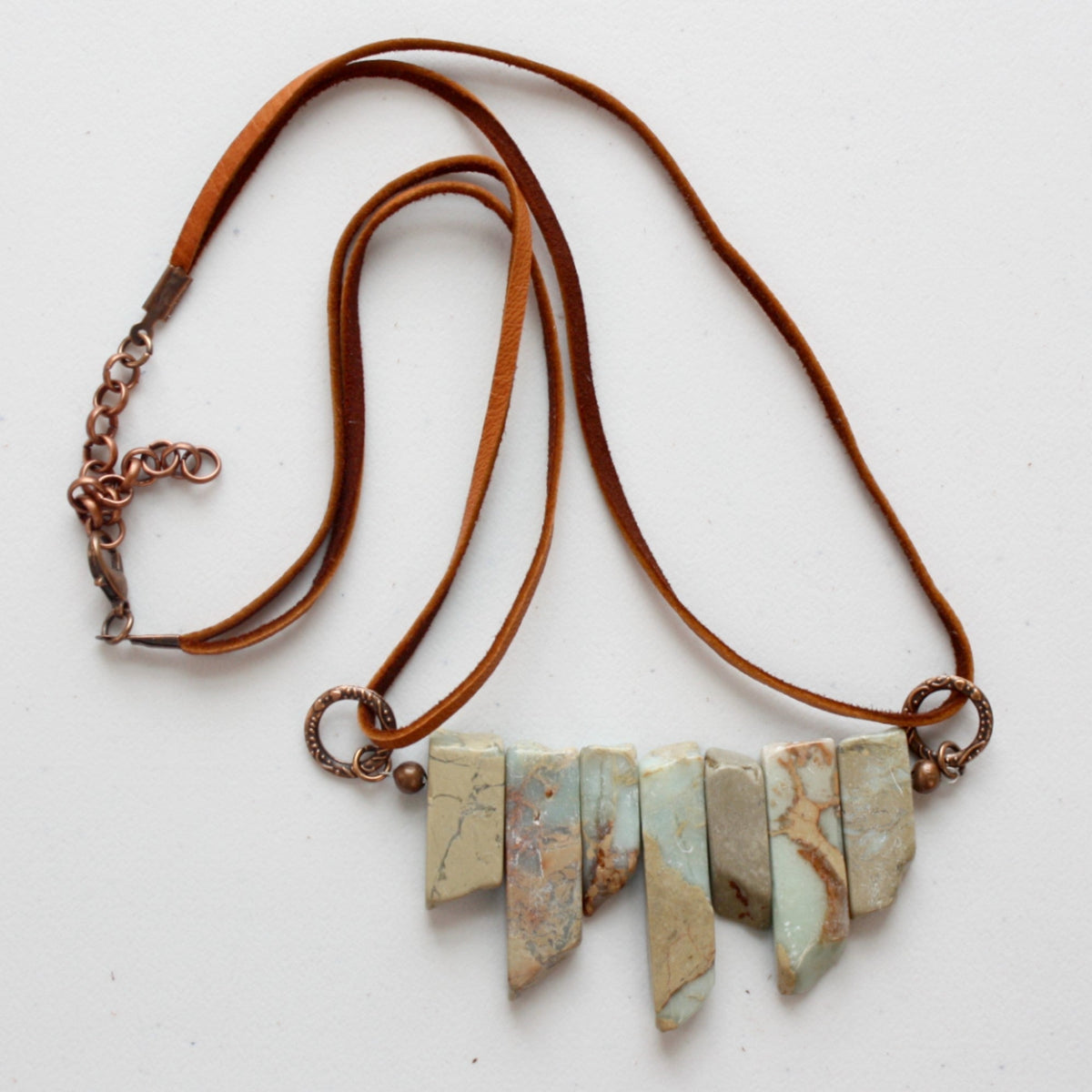Aqua Terra Leather Cord Necklace - Made in the USA