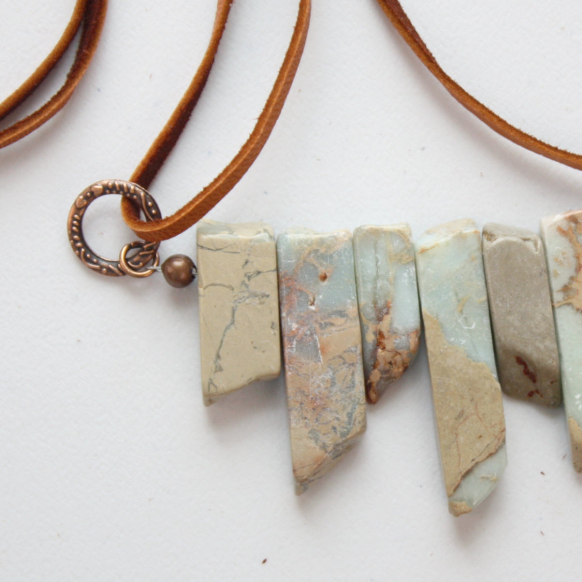 Aqua Terra Leather Cord Necklace - Made in the USA