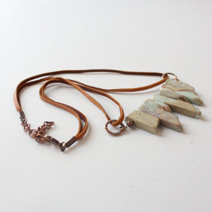 Aqua Terra Leather Cord Necklace - Made in the USA