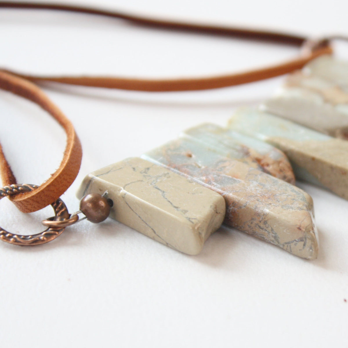 Aqua Terra Leather Cord Necklace - Made in the USA