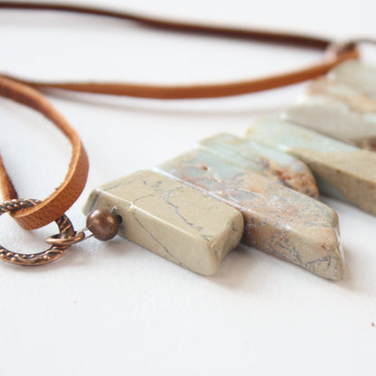 Aqua Terra Leather Cord Necklace - Made in the USA