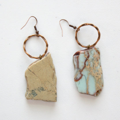 Aqua Terra Chunky Turquoise Earrings - Made in the USA