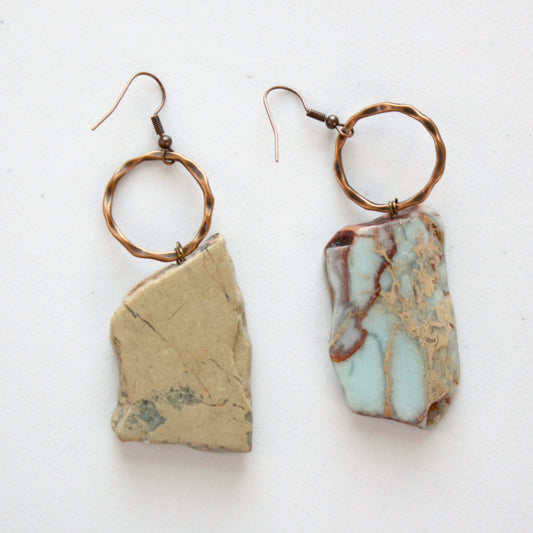 Aqua Terra Chunky Turquoise Earrings - Made in the USA