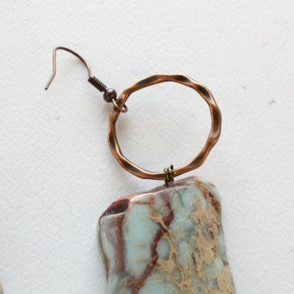 Aqua Terra Chunky Turquoise Earrings - Made in the USA