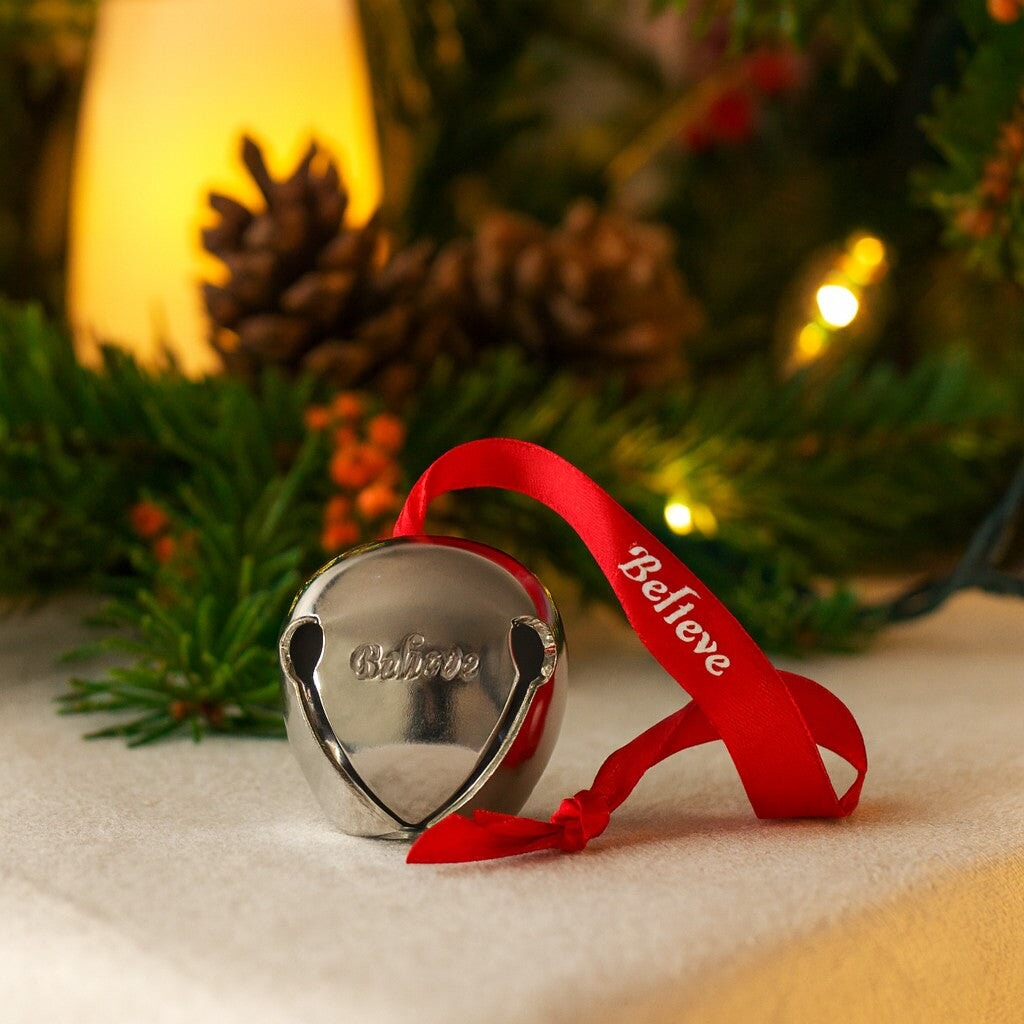 Believe Sleigh Bell Ornaments - Made in the USA