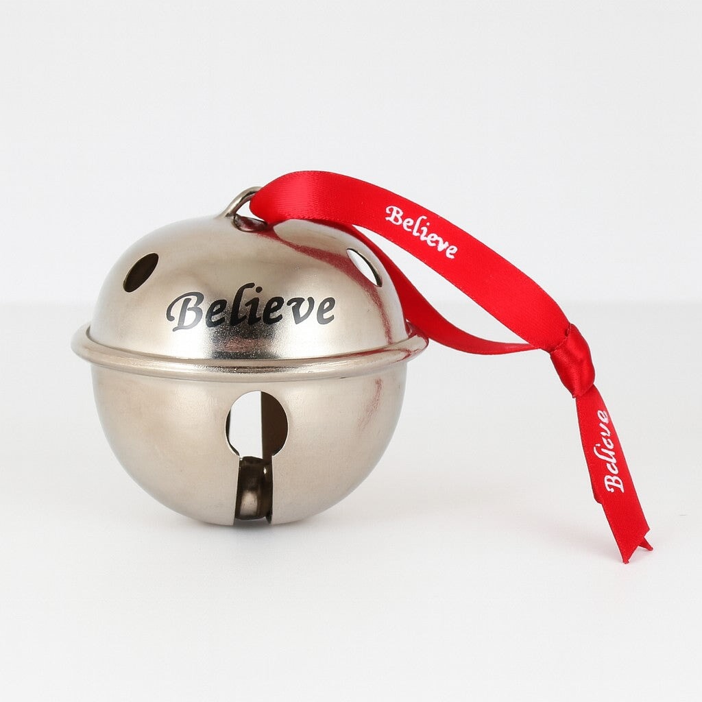 Believe Sleigh Bell Jumbo Ornaments - Made in the USA