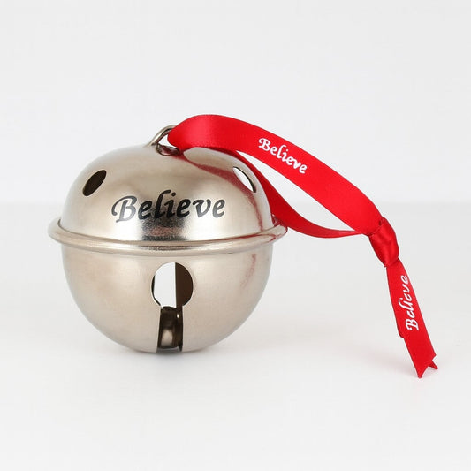Believe Sleigh Bell Jumbo Ornaments - Made in the USA