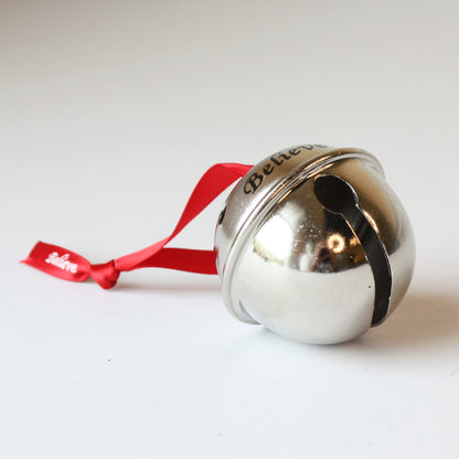 Believe Sleigh Bell Jumbo Ornaments - Made in the USA