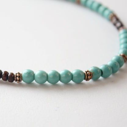 Blue Turquoise Choker Necklace - Made in the USA