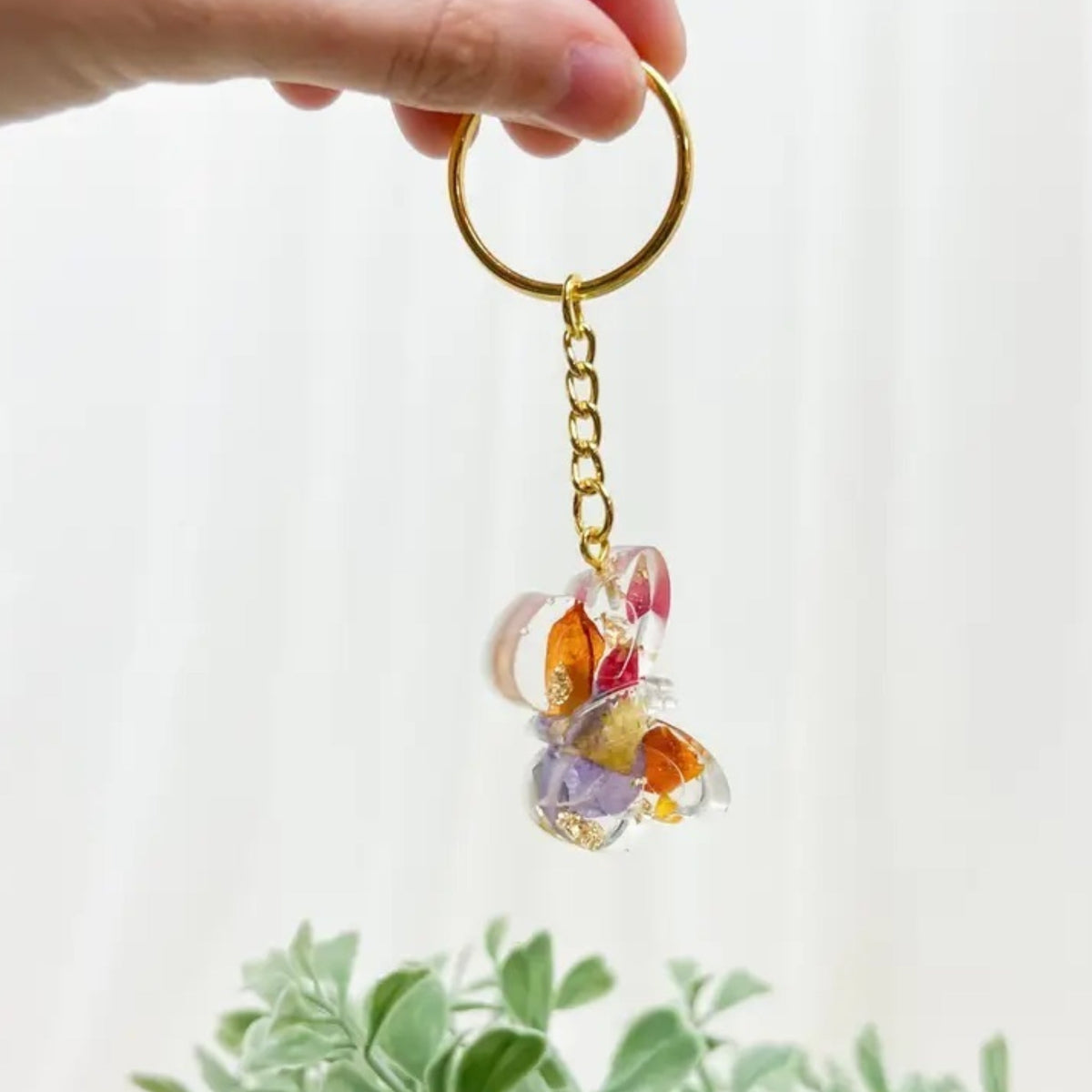 Butterfly Flower Petal Keychain - Made in the USA
