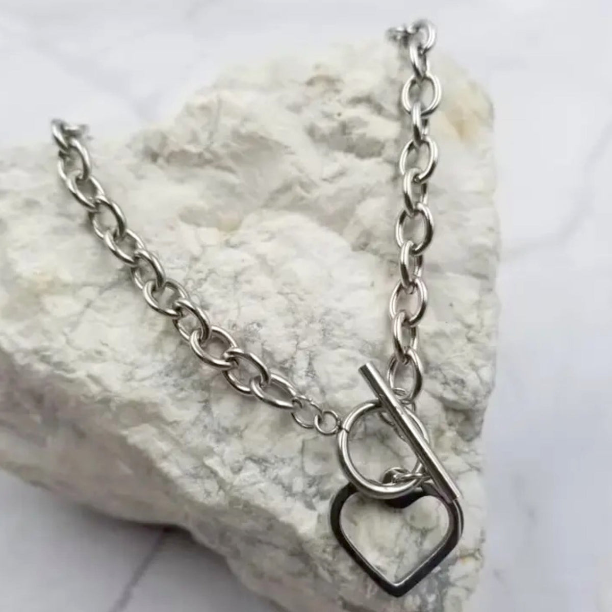 Chain Toggle Heart Necklace - Made in the USA