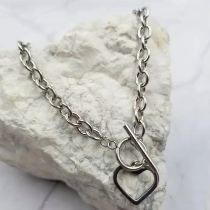 Chain Toggle Heart Necklace - Made in the USA
