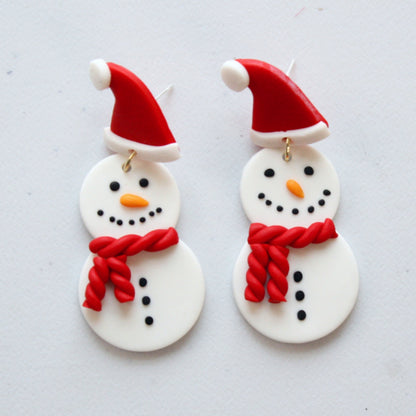 Christmas Snowman Earrings - Made in the USA