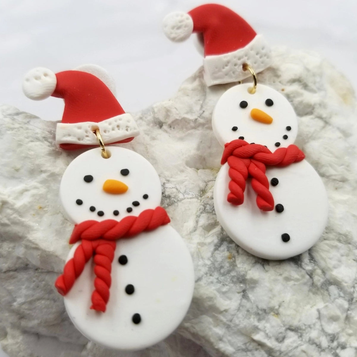 Christmas Snowman Earrings - Made in the USA