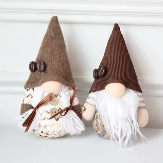 Pair of Handmade Coffee Gnomes Brother and Sister - Made in the USA