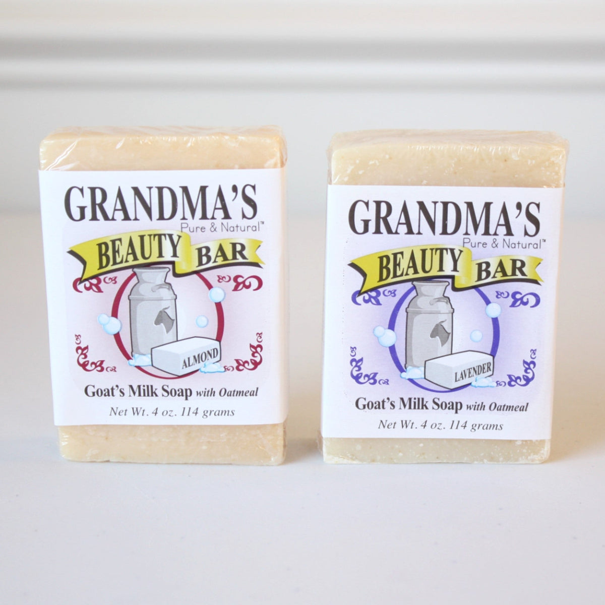 Grandma's Beauty Bars - Goats Milk Soap with Oatmeal - Almond or Lavender - Made in the USA