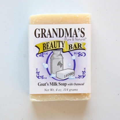 Grandma's Beauty Bars - Goats Milk Soap with Oatmeal - Almond or Lavender - Made in the USA