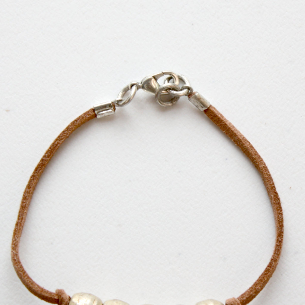 Gold Bead Boho Bracelet with Vegan Suede - Made in the USA