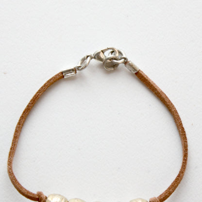 Gold Bead Boho Bracelet with Vegan Suede - Made in the USA