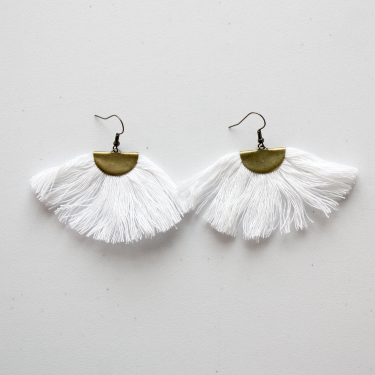Half Moon Macrame Boho Fringe Earrings - Made in the USA