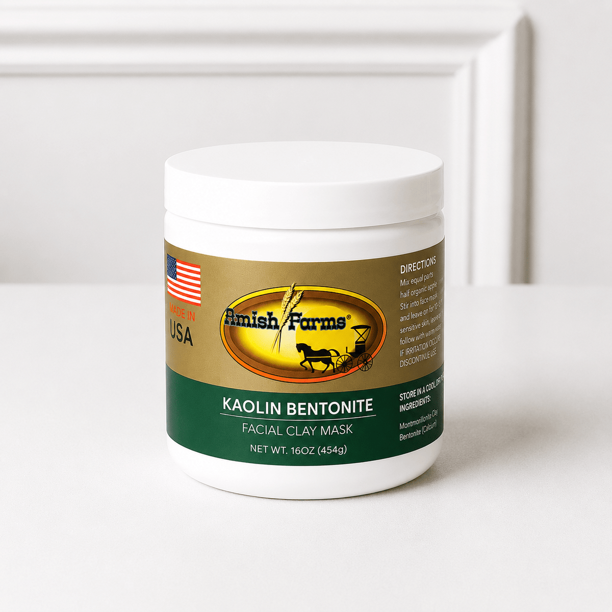 Amish Farms - Kaolin Bentonite Facial Clay Mask - Made in the USA