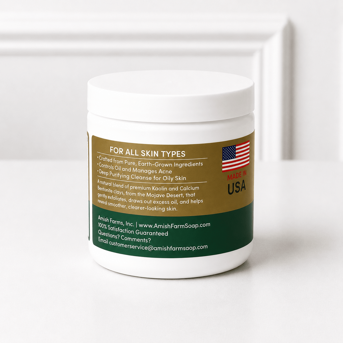Amish Farms - Kaolin Bentonite Facial Clay Mask - Made in the USA