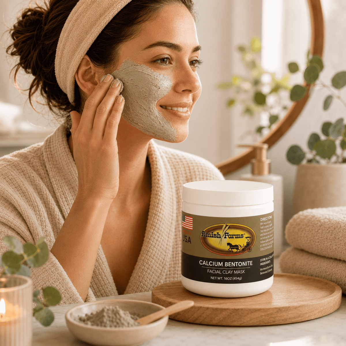 Amish Farms - Kaolin Bentonite Facial Clay Mask - Made in the USA