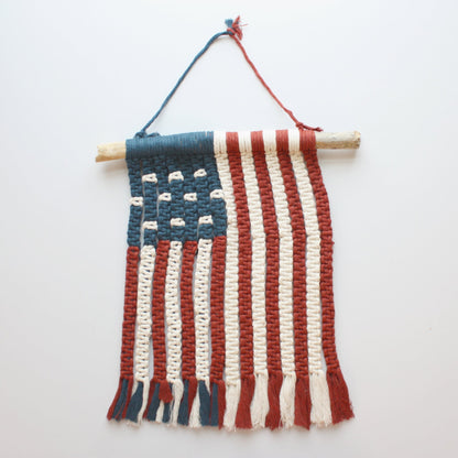 Macrame Boho American Flag - Made in the USA