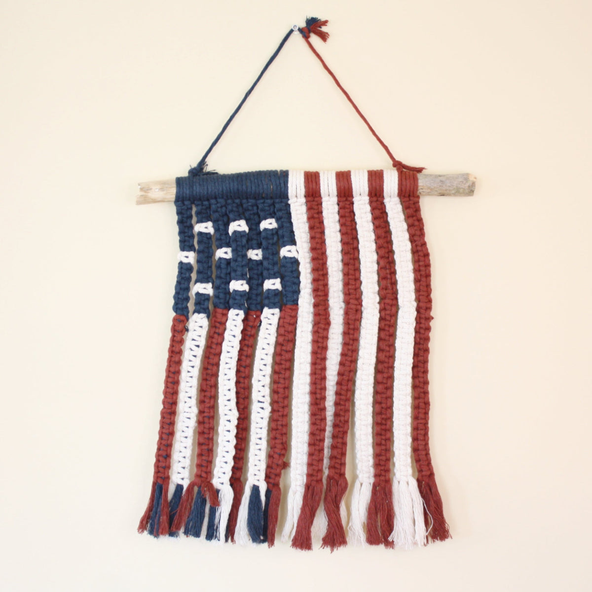 Macrame Boho American Flag - Made in the USA