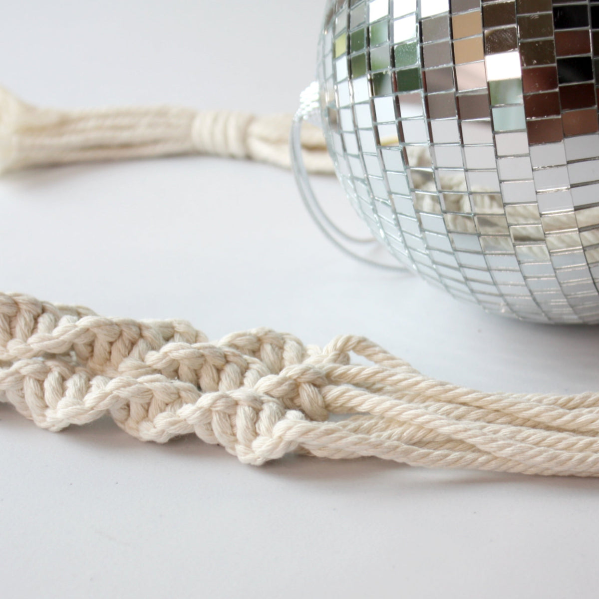 Macrame Boho Disco Ball Hanger - Made in the USA